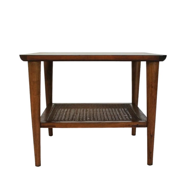 Mid-Century Modern Mid Century Lane Cane and Formica End Table For Sale - Image 3 of 10