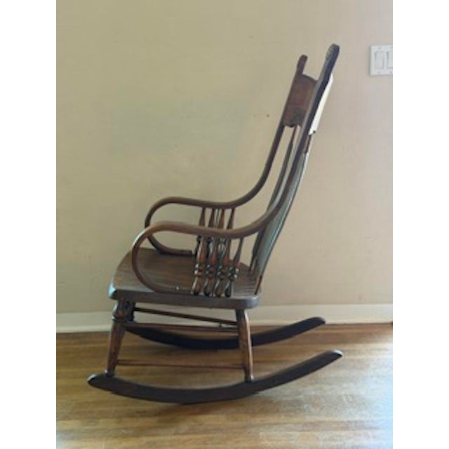Antique Rocking Chair With Embellishments and Masterful Elegant Arms and Back! For Sale In Monterey, CA - Image 6 of 13