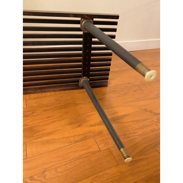 Mid Century Modern Wood Slat Bench From Nasco Yugoslavia For Sale - Image 10 of 13