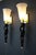 Gold and Black Murano Glass Sconces in the style of Barovier, 1990, Set of 2 For Sale - Image 4 of 17