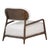Modern Wood Frame Linen Accent Chair For Sale - Image 4 of 9