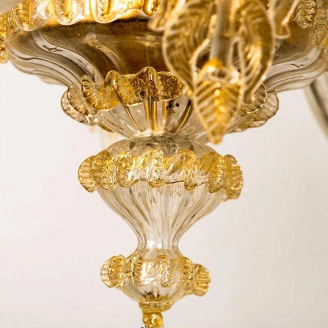 Large Venetian Chandelier in Gilded Murano Glass from Barovier, 1950s For Sale - Image 4 of 18