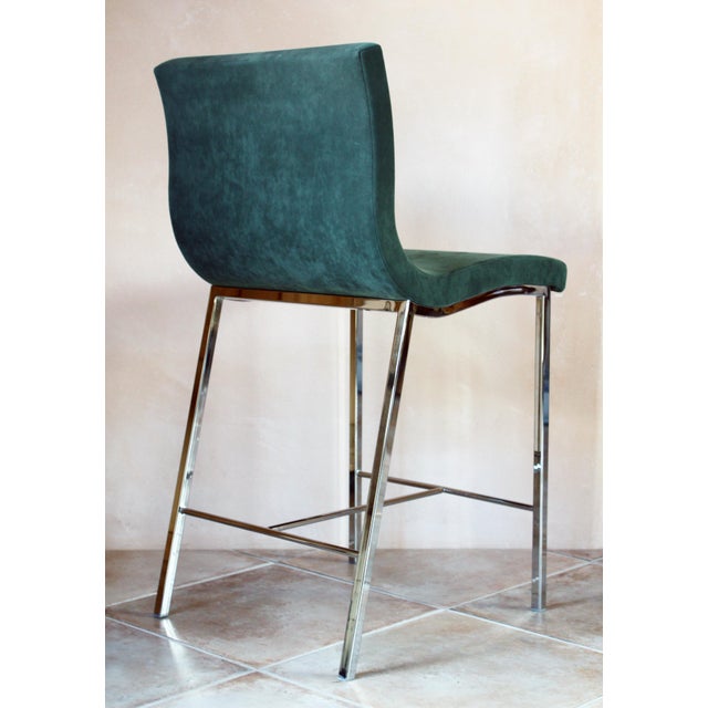 Green Modern Ligne Roset Counter Stools - a Pair For Sale - Image 8 of 10