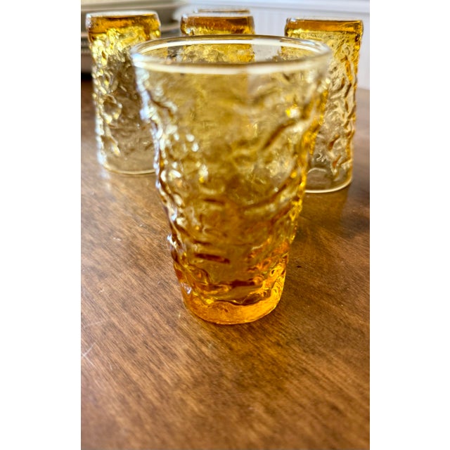 Mid 20th Century Anchor Hocking Milano Honey Gold Juice Glasses - Set of 5 For Sale - Image 10 of 11