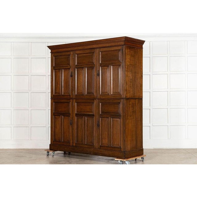 Late 19th Century Large 19th Century English Oak Housekeepers Cupboard, 1895 For Sale - Image 5 of 18