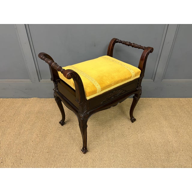 Antique Mahogany Piano Stool, 1895 For Sale - Image 12 of 16