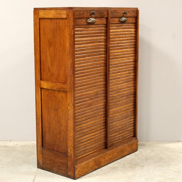 Vintage Filing Cabinet in Oak, 1930s For Sale - Image 3 of 11