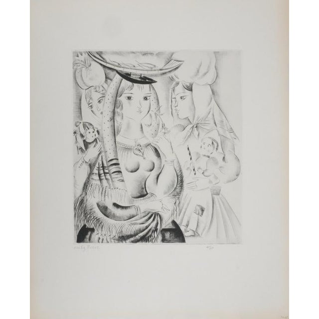 Mily Possoz, The Three Young Portuguese Women, Original Signed Engraving For Sale - Image 11 of 11