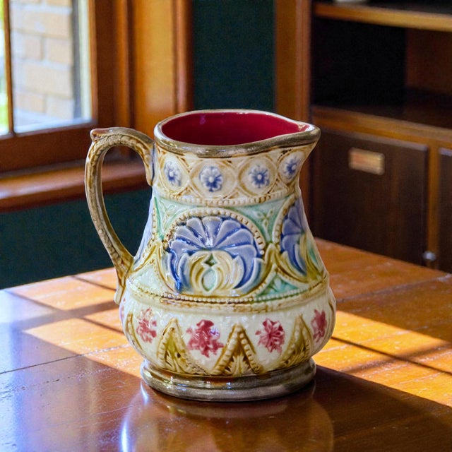 Antique Belgian Majolica Pitcher from Nimy-Les-Mons, 1851 For Sale - Image 9 of 9