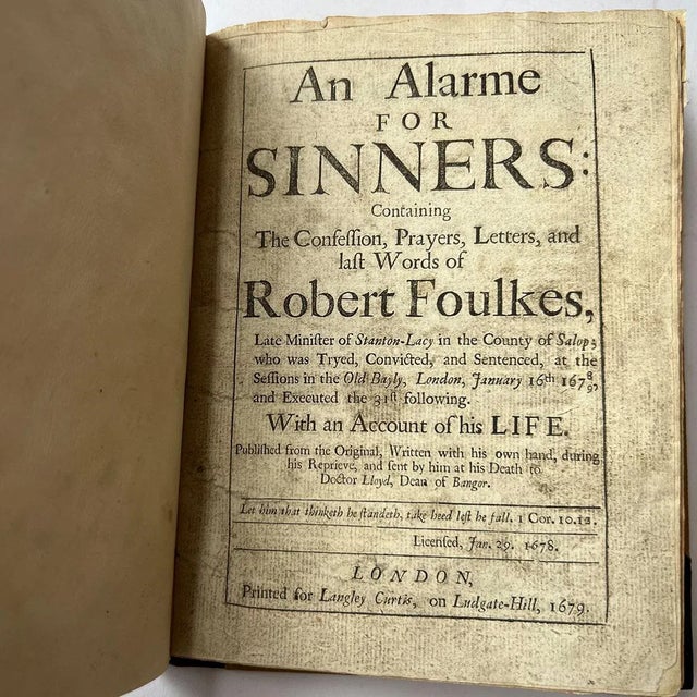 17th Century Book: An Alarme for Sinners...Last Words of Robert Foulkes For Sale - Image 4 of 11