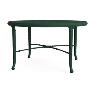 Brown Jordan Calcutta 36" Round Cast Top Chat Table in Forest Green For Sale