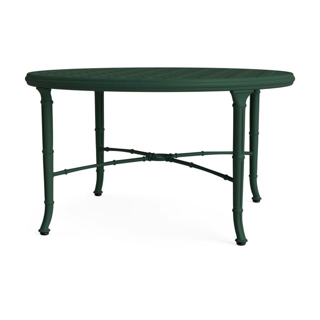 Brown Jordan Calcutta 36" Round Cast Top Chat Table in Forest Green For Sale