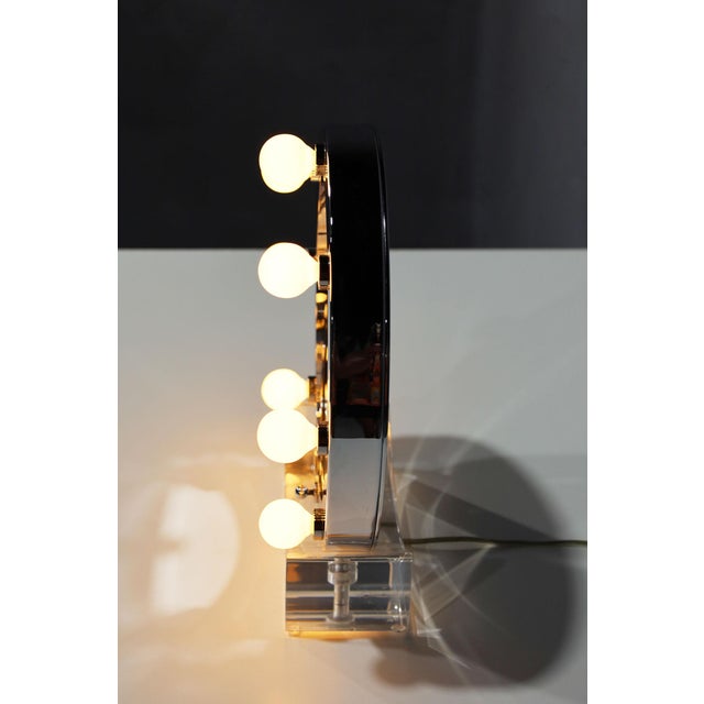 Metal Charles Hollis Jones Lucite and Chrome Makeup Mirror With Magnifying Feature For Sale - Image 7 of 9