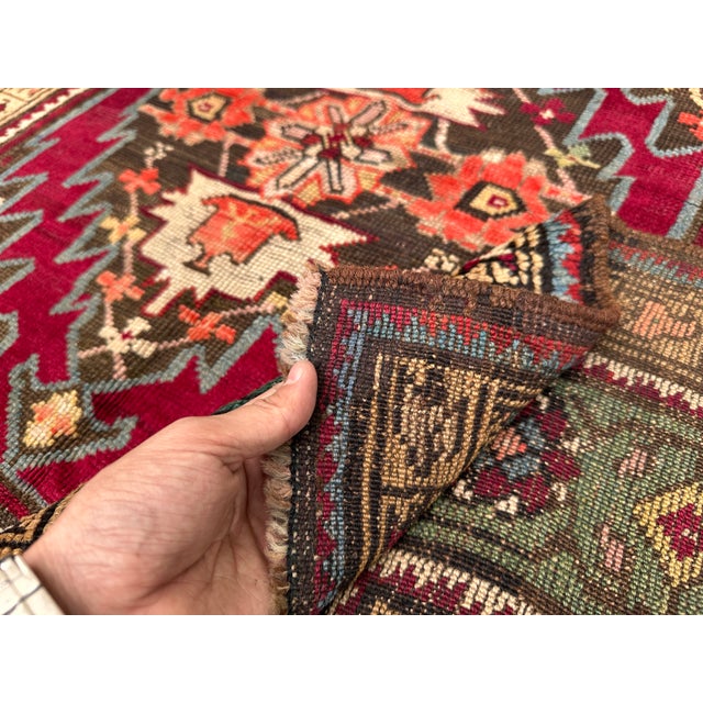 Antique Caucasian Akstafa Hand-Knotted Wool Rug - 4'6" X 4'2" For Sale - Image 10 of 10