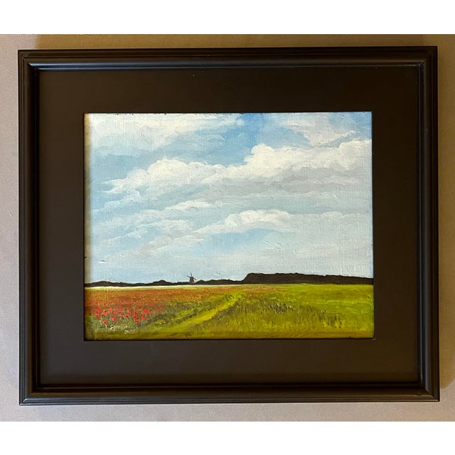 Contemporary ‘Poppy Fields’ Oil Painting by Satori Gregorakis For Sale - Image 3 of 3