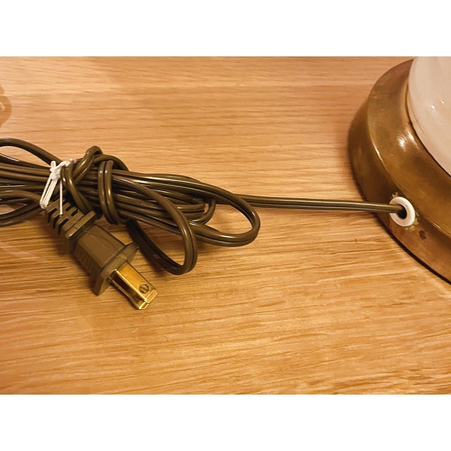 1940s Opalescent Glass Column Table Lamps - a Pair For Sale - Image 9 of 10