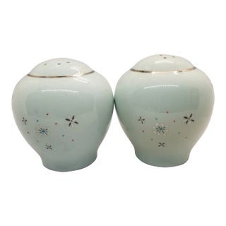 Vintage Salt and Pepper Ballerina Mist Universal Pottery Shakers- a Pair For Sale