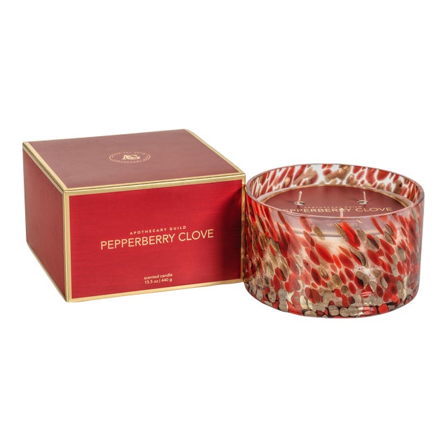 Spangled 15.5 oz Scented Jar Candle, Pepperberry Clove For Sale