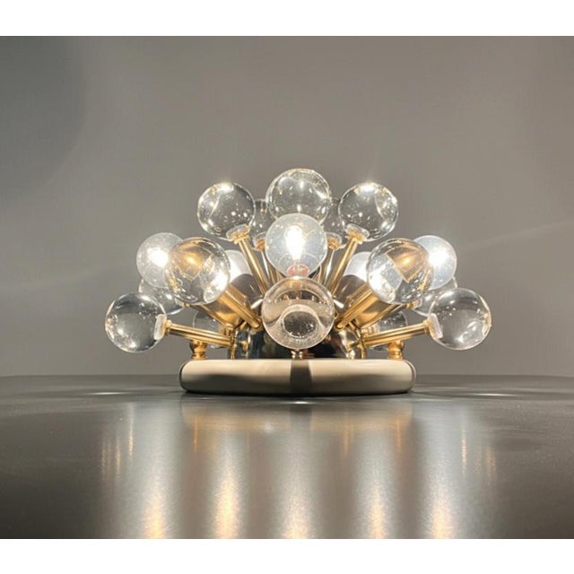 Glass Murano Brass Sputnik Wall Sconces or Ceiling Lights, 1990s, Set of 2 For Sale - Image 7 of 12