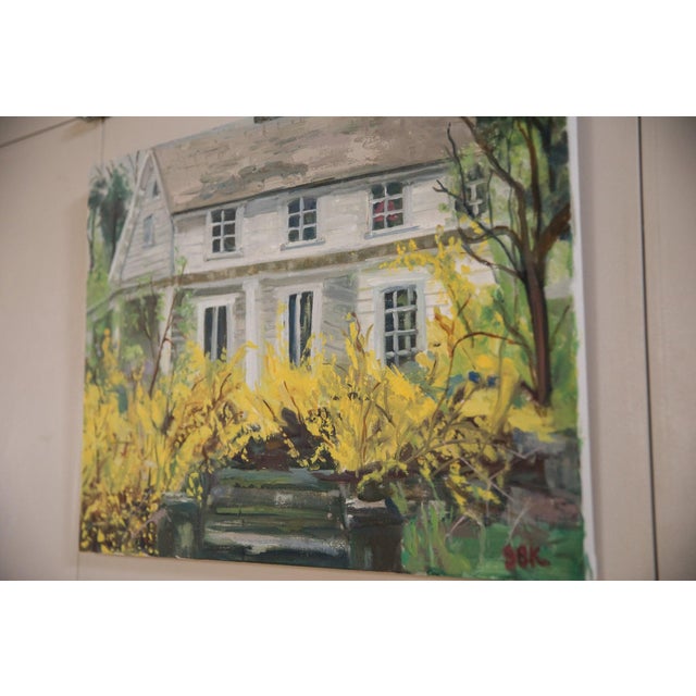 Contemporary Grace B. Keogh Painting "Forsythia (White House)" For Sale - Image 3 of 6