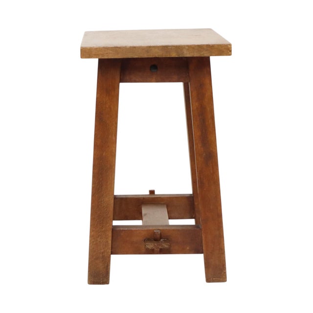 Rustic Wooden Stool, Southern France, 1950s For Sale - Image 10 of 18