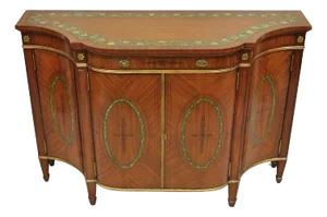 Maitland Smith Adams Style Paint Decorated Small Credenza Buffet Cabinet