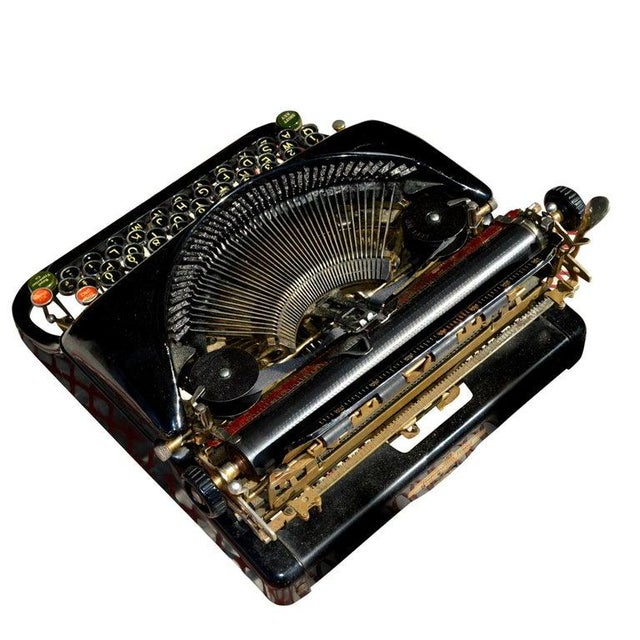 1940s Vintage Remington Rand Model 5 Typewriter With Portable Carrying Case For Sale - Image 5 of 10