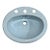 Vintage Briggs 6505 MCM Style Baby Blue Oval Ceramic Bathroom Sink For Sale