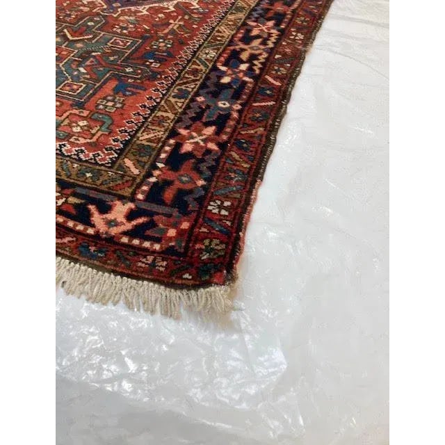 Textile 1950s Vintage Persian Heriz Runner For Sale - Image 7 of 8