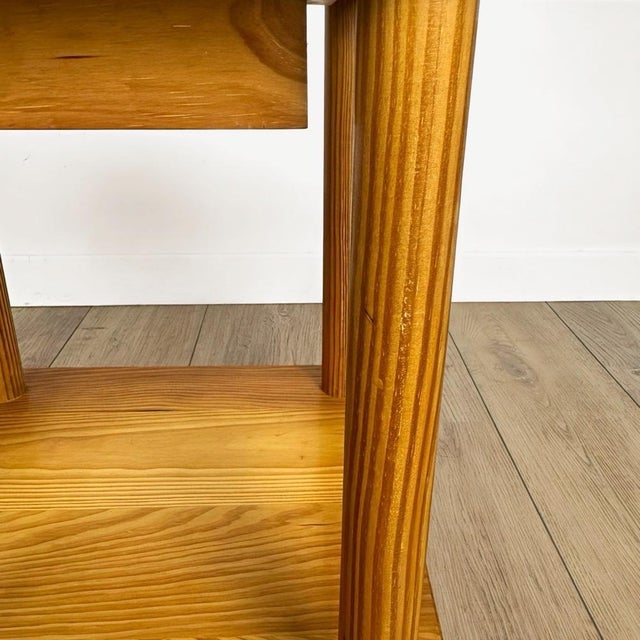 1980s Scandinavian Bedside Table in Pine, 1980s For Sale - Image 5 of 9