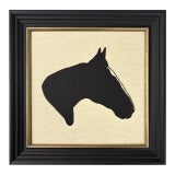 Framed Horse Head Paper Cut Silhouette, "Xander" For Sale