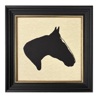 Framed Horse Head Paper Cut Silhouette, "Xander" For Sale