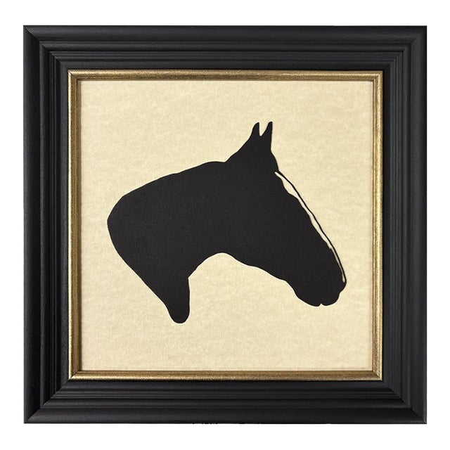 Framed Horse Head Paper Cut Silhouette, "Xander" For Sale