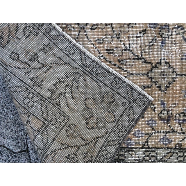 Vintage Oushak Naturel Turkish Rug For Sale - Image 10 of 11