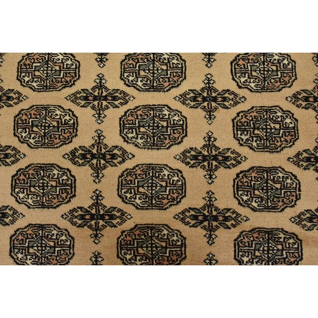 Beige Bokhara Rug 4’3” X 6’2” Beige Wool Tribal Hand-Knotted Oriental Carpet For Sale - Image 8 of 12