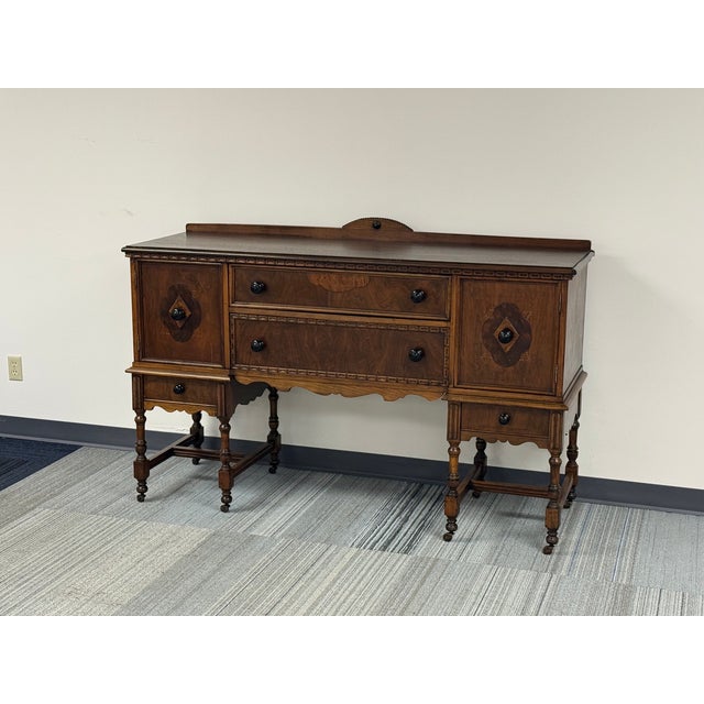 Large Jacobean Style Antique Sideboard / Credenza ~ Great as Tv Stand For Sale - Image 13 of 13