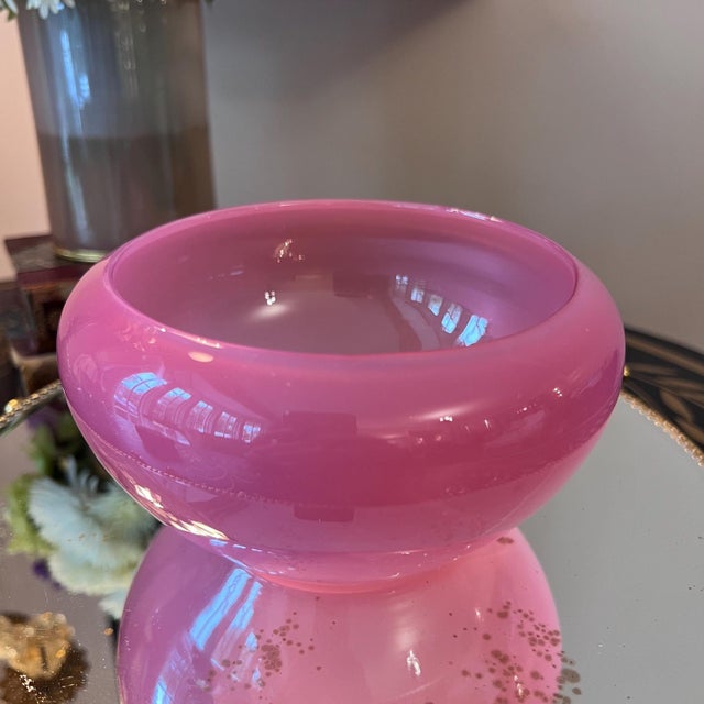 This is a gorgeous and rare example of semi-antique / vintage pink opaline glass probably from around the 1930s or 1940s....