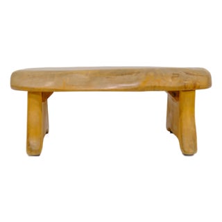 1970s Organic Modern Live-Edge Wood Footstool For Sale