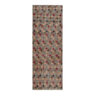 Vintage Zeki Müren Art Deco Runner Rug With Geometric Patterns, From Rug & Kilim For Sale
