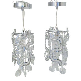 ET2 Twist 1-Light Pendants in Polished Chrome E21253-20pc - a Pair For Sale