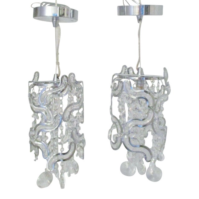 ET2 Twist 1-Light Pendants in Polished Chrome E21253-20pc - a Pair For Sale