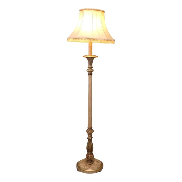 Louis Philippe Style Painted and Gilt Floor Lamp, 1910s For Sale