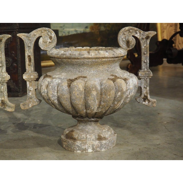 Pair of French Faux Limestone Jardiniere Theater Elements, 20th Century For Sale - Image 4 of 18