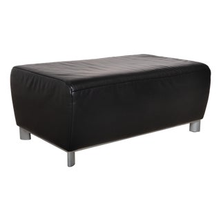 Volare Ottoman in Black Leather from Koinor For Sale