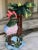 English LastChance!Vintage Parrot & Palm Tree Motif Candle Holder For Sale - Image 3 of 10