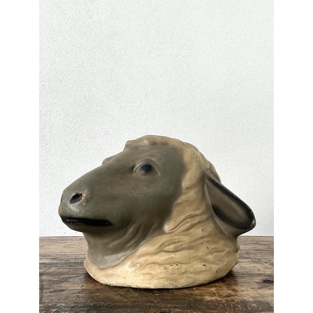 Vintage Painted Ram Bust For Sale - Image 16 of 18
