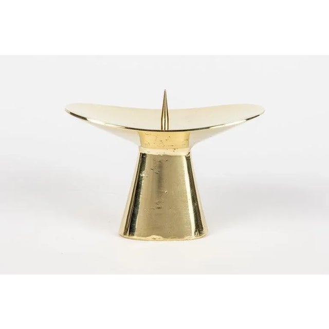 Metal Carl Auböck Model #3469 Polished Brass Candleholder For Sale - Image 7 of 11