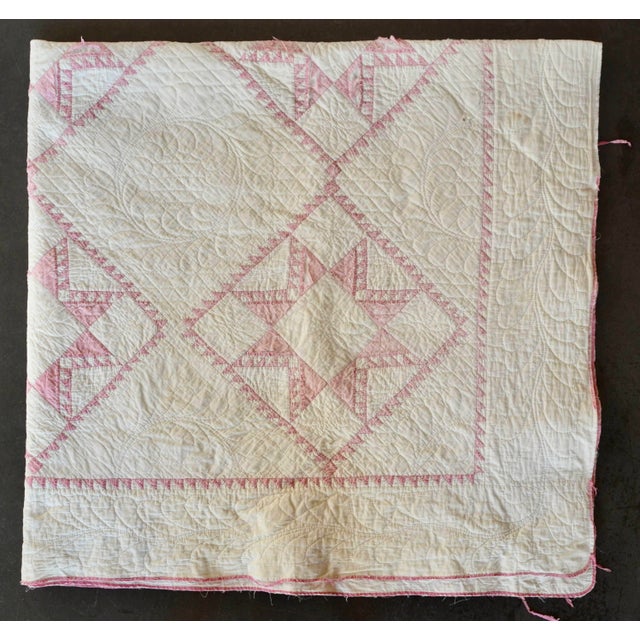 1900 - 1909 Early 20th Century Irish Chain Quilt For Sale - Image 5 of 11