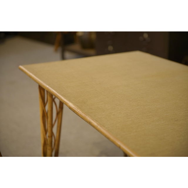 Desk and Rattan Chair, 1970s, Set of 2 For Sale - Image 9 of 12