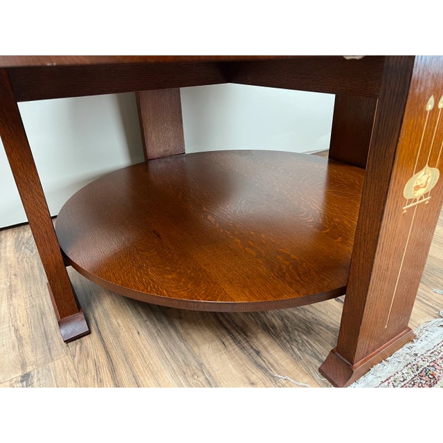 Arts & Crafts Vintage Harvey Ellis by Stickley Oak Cocktail Table For Sale - Image 3 of 11